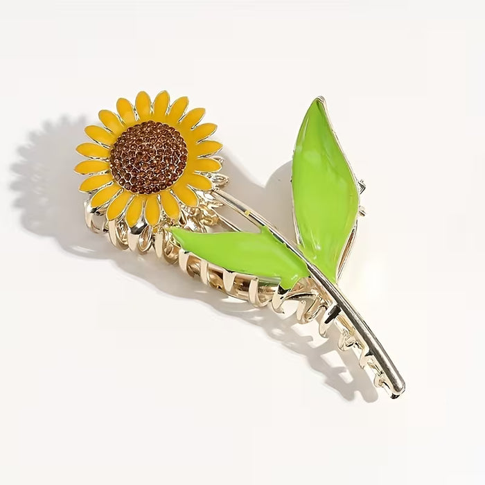 Mujeres Clips De Pelo De Girasol, Clips De Garra Con Forma De Flor De Moda