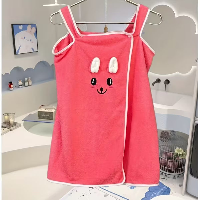 Toalla con Orejas de Conejito Adorable - Toalla Pequeña de 60*110 - Fácil de Poner y Quitar