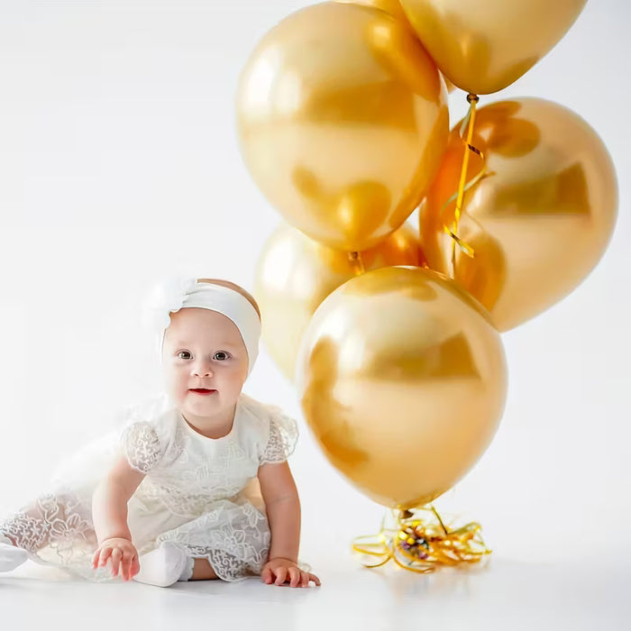 Juego de globos de látex dorado de 40 piezas, acabado metálico, decoraciones de fiesta