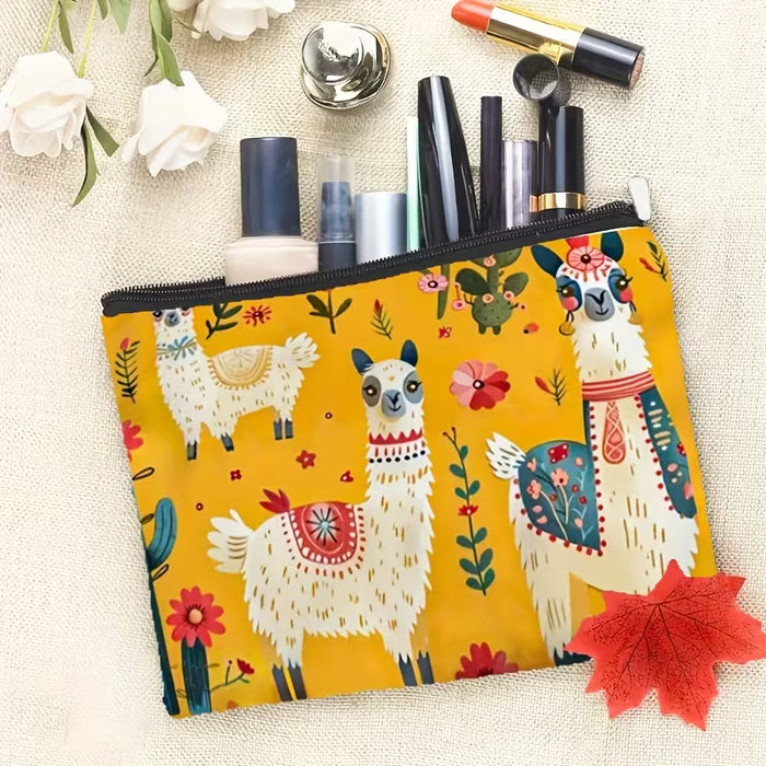 Una bolsa de maquillaje portátil, un estuche para lápices de estudiante