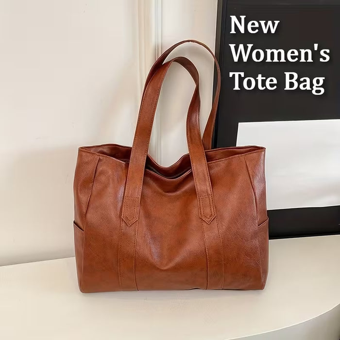 Bolso Tote de Gran Capacidad para Mujer con Correa Fija y Cierre de Cremallera  Estilo Coreano