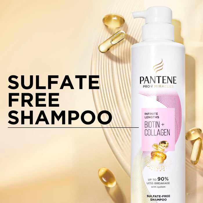 Pantene Champú Pro-V Miracles Infinite Lengths con biotina y colágeno, 400 ml