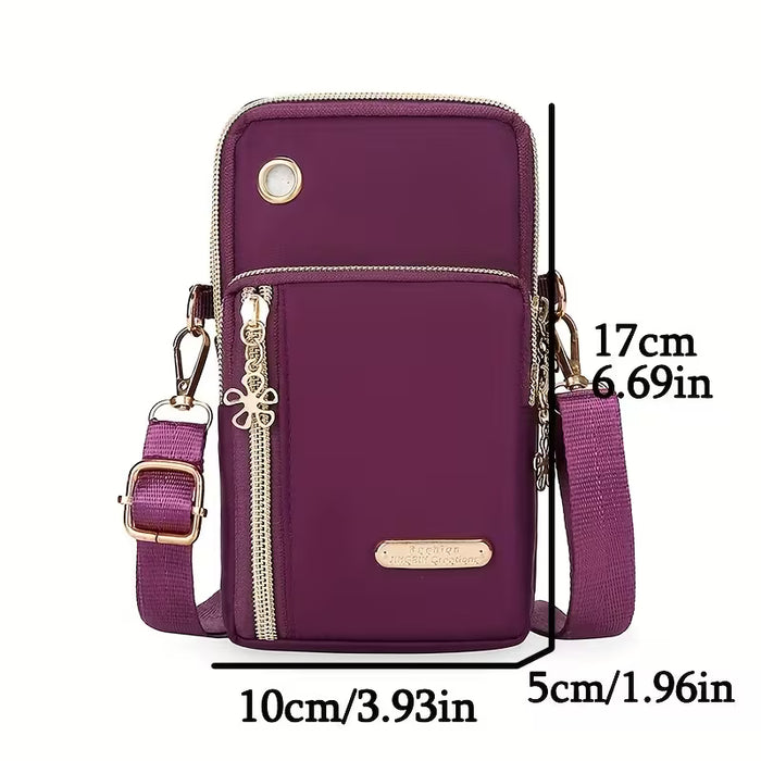 Bolso bandolera suave para mujer,  de hombro casual, con cierre de cremallera
