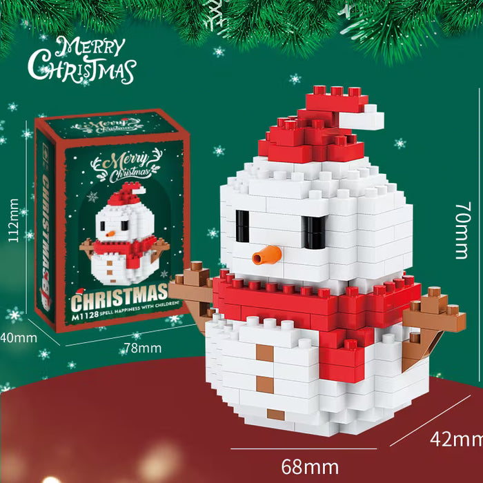 Bloques de Construcción Navideños con Papá Noel, Muñeco de Nieve, Reno mini