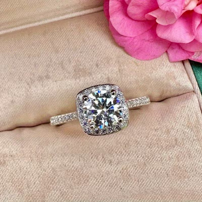 1pc Anillo de Zirconio Sintético Cuadrado con diamantes de imitación
