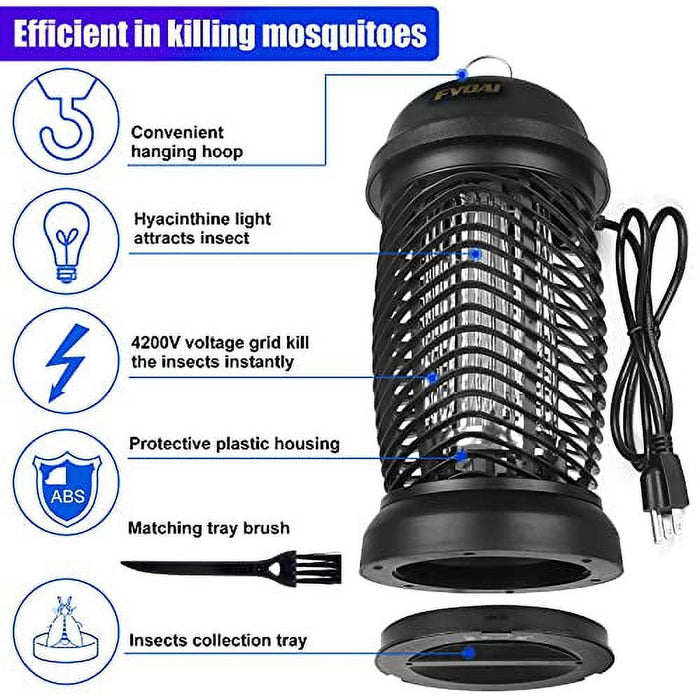 FVOAI Bug Zapper para exteriores, trampa electrónica para mosquitos e insectos