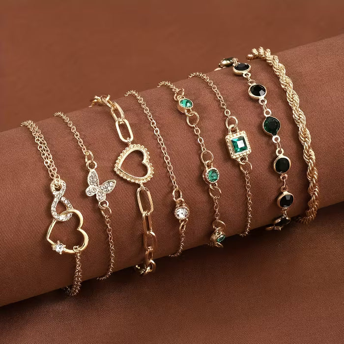 Elegante set de 4 pulseras para mujer - Con un diseño minimalista aleatorias