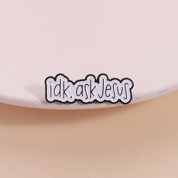 1pcs de broche minimalistas de acrílico con cita en inglés