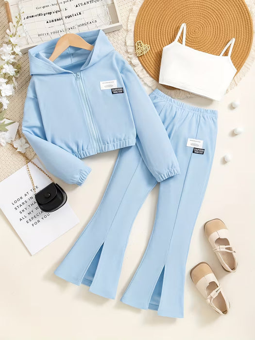 Conjunto Casual de Tres Piezas para Niñas Primavera/Verano