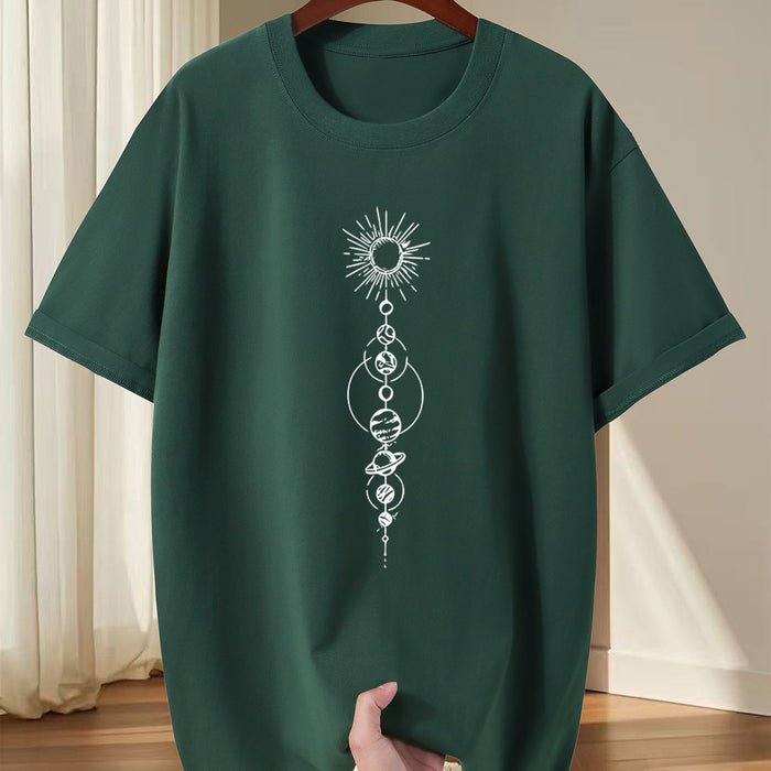 Camiseta casual transpirable hombre estampado de galaxia