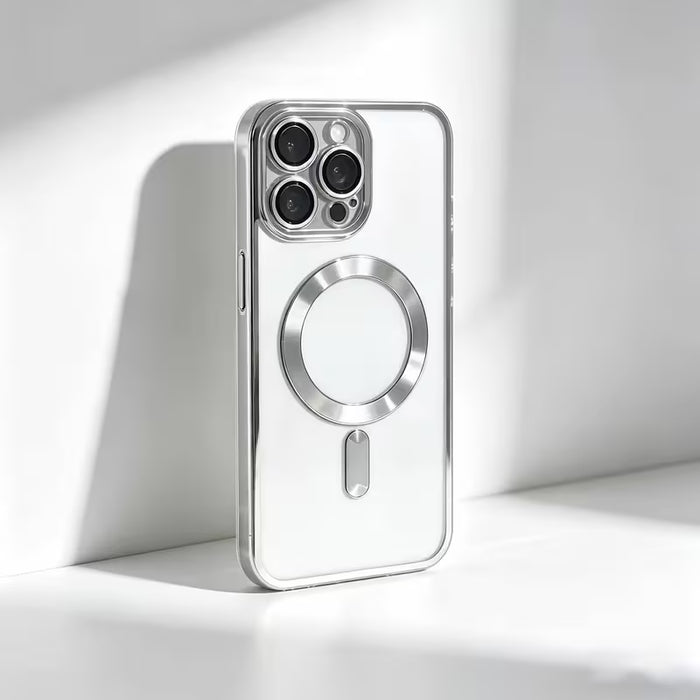 Funda magnética transparente con protector de lente de cámara Magsafe Iphone 14 pro max