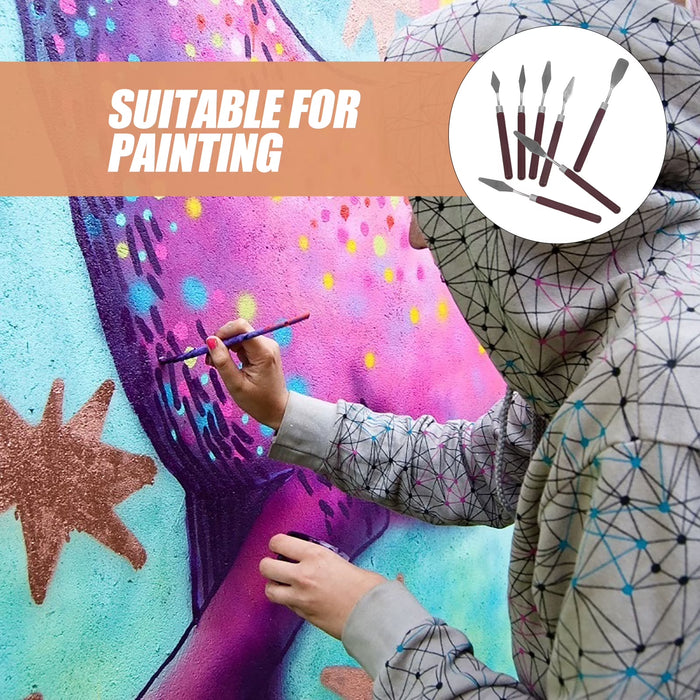 7 espátulas de madera para pintar, herramientas para mezclar pintura artística.
