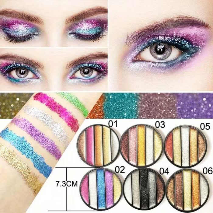 Paleta de sombras de ojos con brillo de diamante de 15 colores, sombra de ojos con brillo