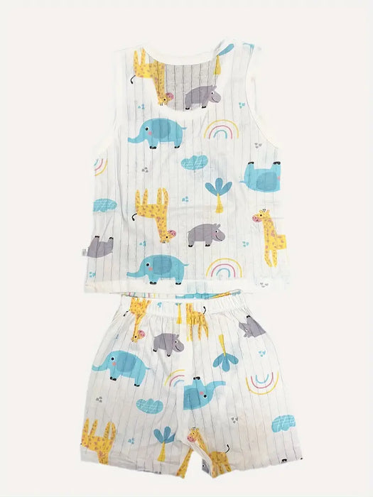 Conjunto infantil de verano para niño: camiseta sin manga y pantalón corto