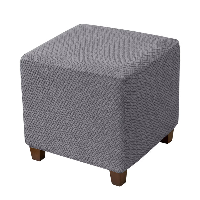 1 funda jacquard elástica en forma de T para otoman cuadrado