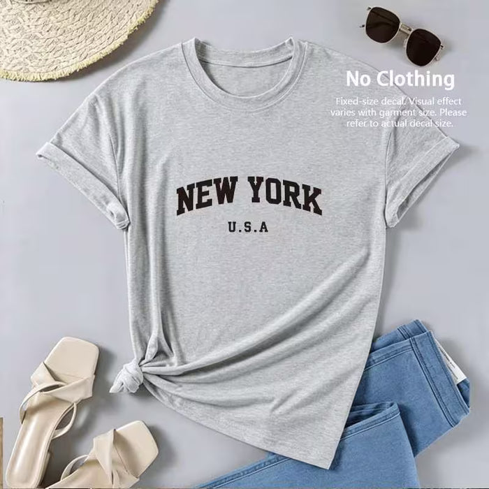 1 pieza 2D Plano ¨Nueva York USA¨  Letra Calcomanía de Transferencia de Calor