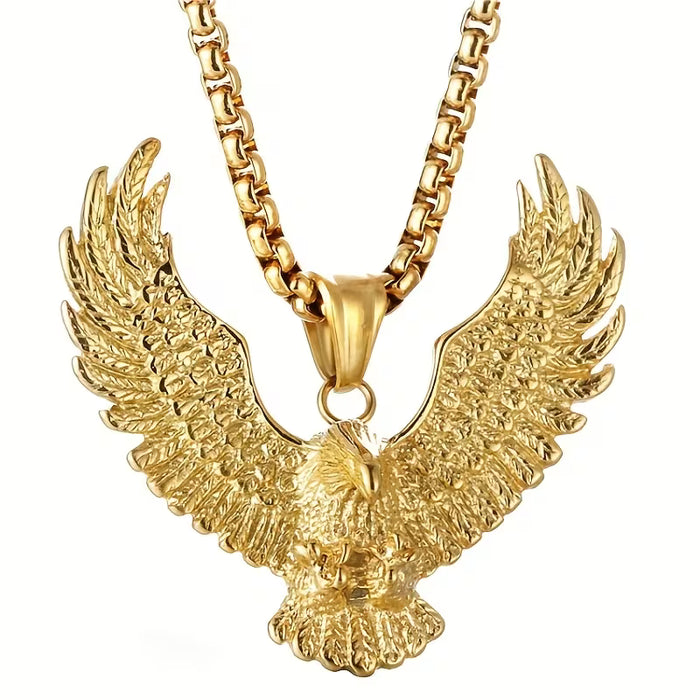 Collar con Colgante de Águila para Hombre - Elegante Joyería Vintage Hip Hop