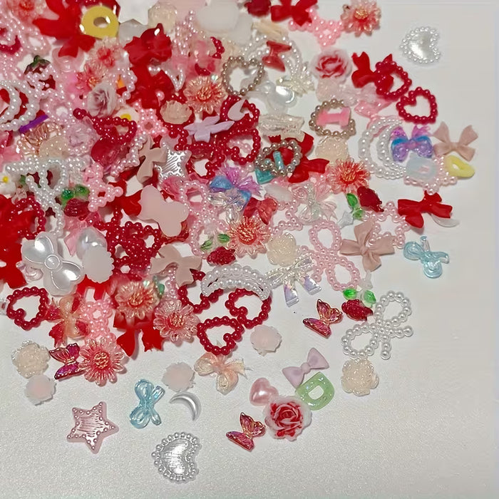 50 Adornos Surtidos y Adorables para Decoración de Uñas