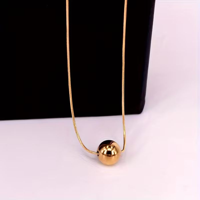 1 Collar minimalista de lujo ligero con pequeña cuenta redonda para mujer