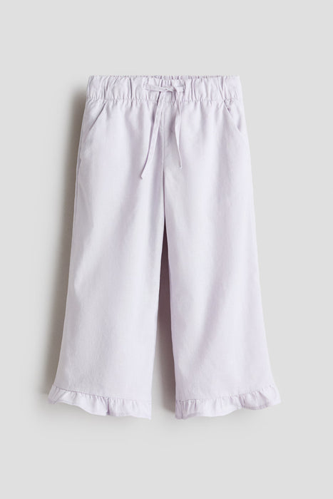 H&M Pantalón en mezcla de lino con cordón de ajuste