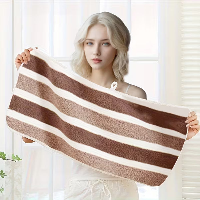 Toalla de mano suave con diseño a rayas, de secado rápido y absorbente