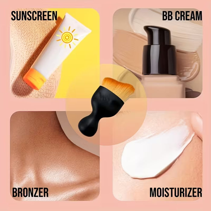1 Brocha de maquillaje, superior en ángulo plano para base