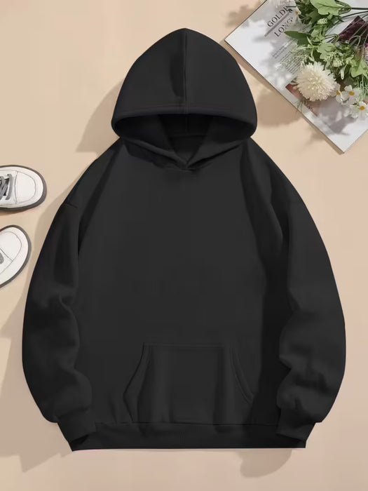 Sudadera con capucha unisex de color liso | Estilo casual cómodo con forro polar suave