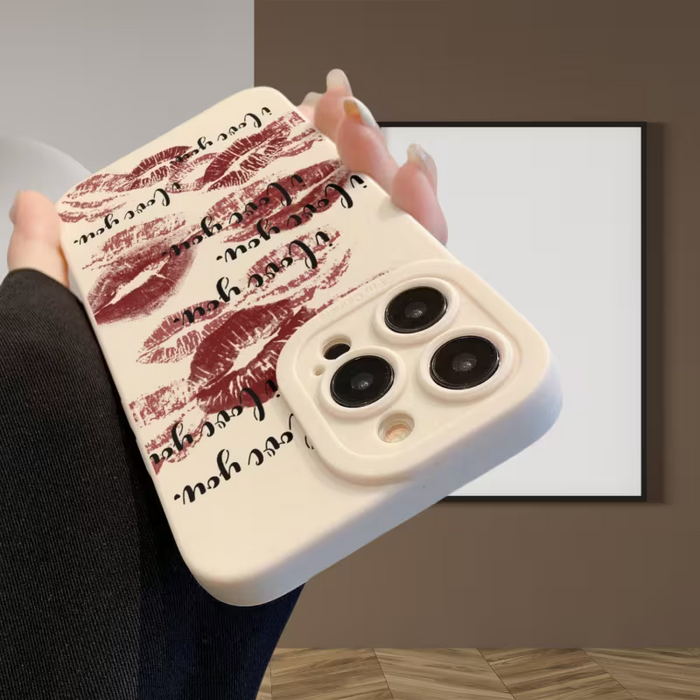 SHEIN Fundas para Móvil con Estampado de Labios Rojos, para Apple iPhone 12