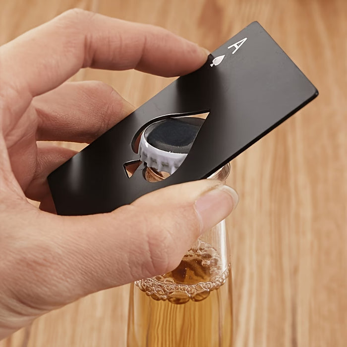 Un juego de 1 abridores de botellas con forma de cartas de póker