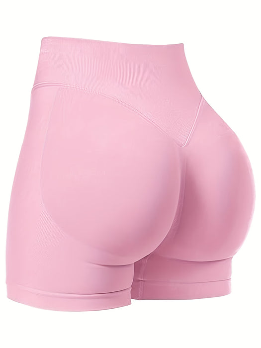 1 pza. de pantalones cortos para mujer de alta elasticidad, cintura alta con levantamiento de glúteos
