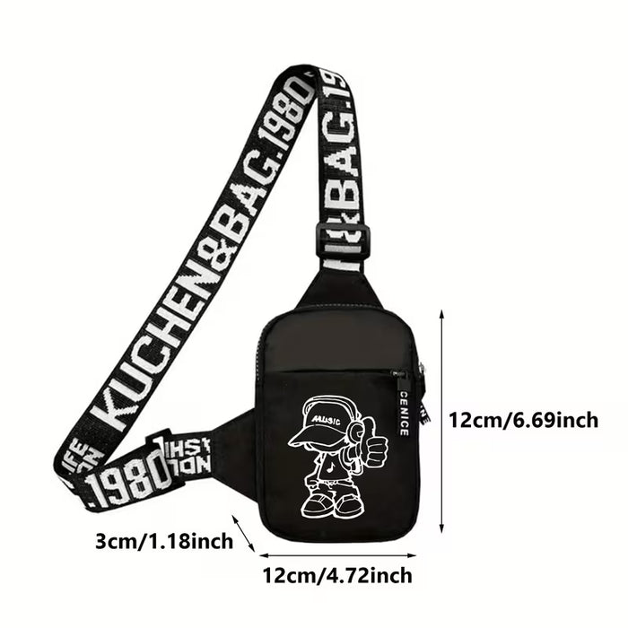 Bolso Bandolera Estilo Deportivo con Estampado Music Boy