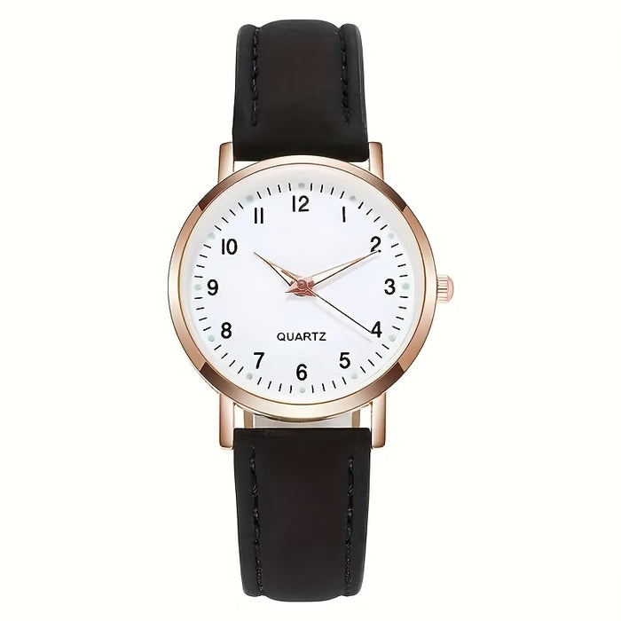 Un reloj de cuarzo redondo, elegante y con estilo para mujer