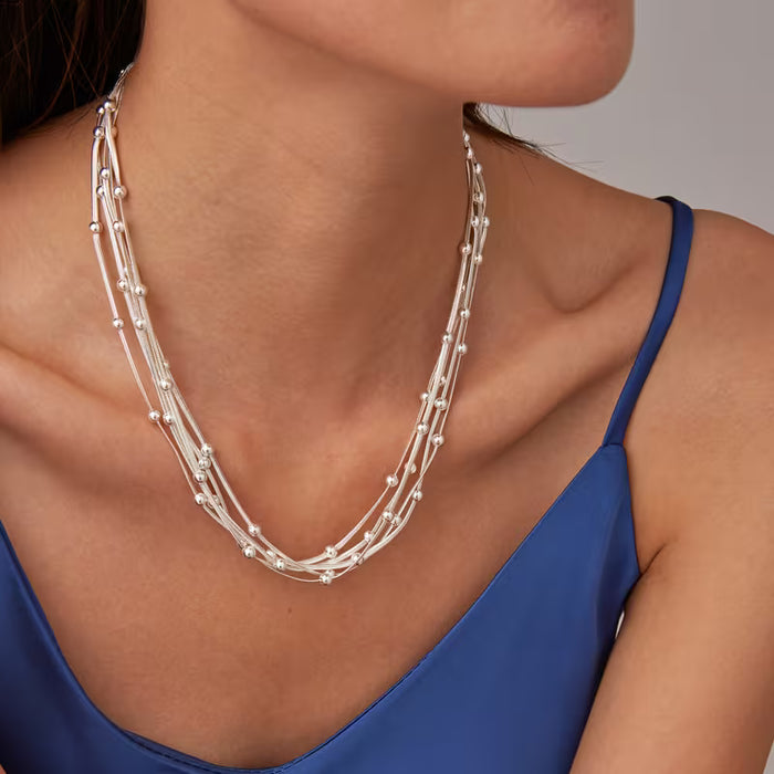 Collar de cuentas de hueso de serpiente de estilo francés lujoso para vacaciones