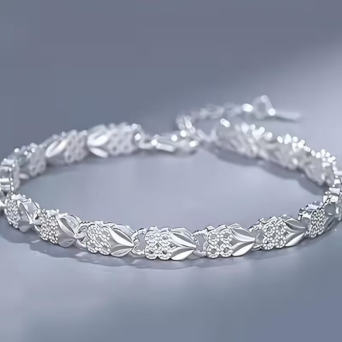 Pulsera de trébol de cuatro hojas chapada, un amuleto de la suerte Elegante y encantadora