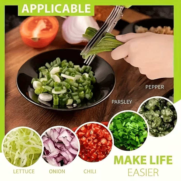 Tijeras de cocina multifuncionales de acero inoxidable de tres capas
