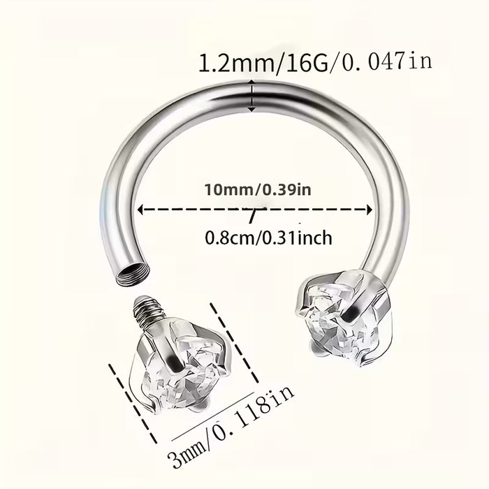 Un Anillo de Nariz de Acero Inoxidable en Forma de C Un Deslumbrante Anillo de Nariz