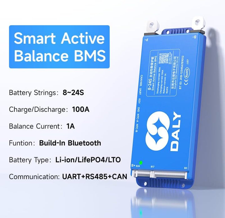 DALY BMS inteligente 100A 8S-24S 24V-84V con equilibrador activo 1A y Bluetooth - Quierox - Tienda Online