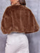 Danedvi Chaqueta corta de piel sintética para mujer, manga larga, frente abierto, casual, mullida - Quierox - Tienda Online