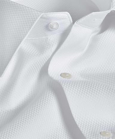 David Donahue Camisa formal con puños franceses y tapeta cubierta de microdobby - Quierox - Tienda Online