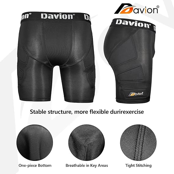 Davion Pantalones cortos con relleno deslizante para jóvenes con copa atlética de protección suave para niños - Quierox - Tienda Online