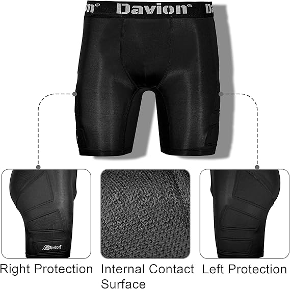 Davion Pantalones cortos con relleno deslizante para jóvenes con copa atlética de protección suave para niños - Quierox - Tienda Online