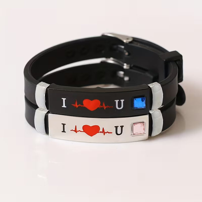 Juego de 2 pulseras "TE AMO" para parejas: una declaración de amor con estilo