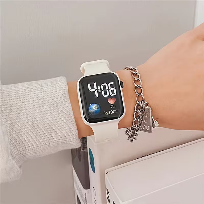Reloj electrónico de mujer con pantalla LED fácil de leer