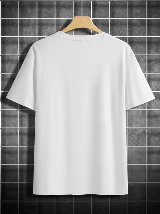 Camiseta de hombre "BROOKLYN" con estampado de letras y cuello redondo