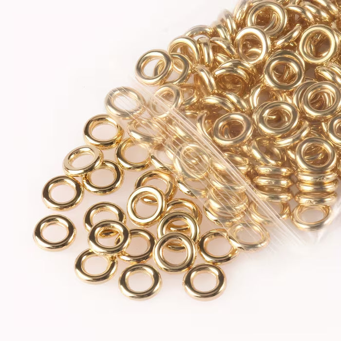 50pcs Cuentas Espaciadoras CCB, Hebillas de Conexión Redondas 8*2mm