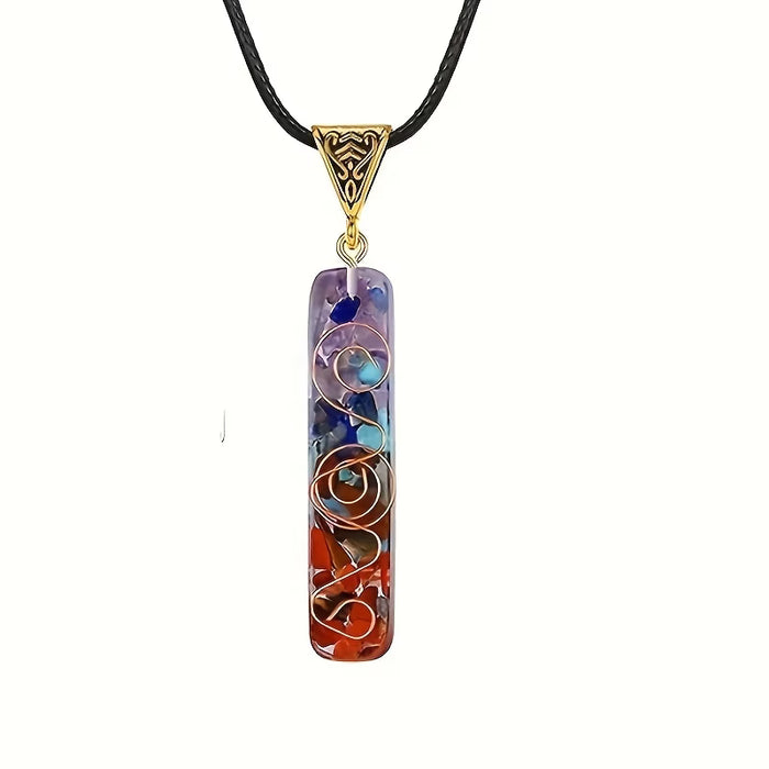 12 piezas de collares de estilo bohemio de amatista artificial de bala de pilar hexagonal y piedra artificial