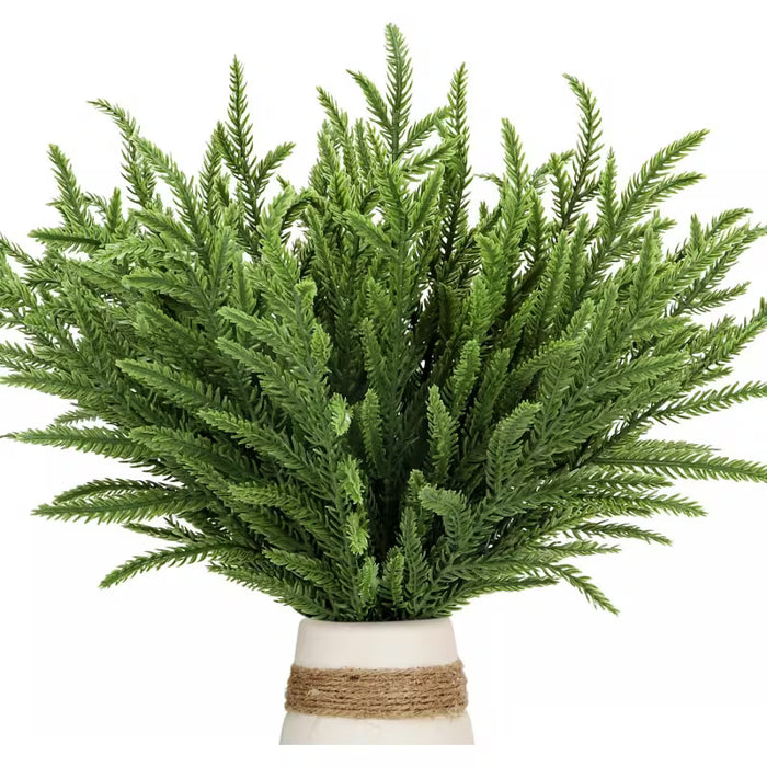 8pcs de agujas de pino de Norfolk sintéticas, rama de pino artificial individual