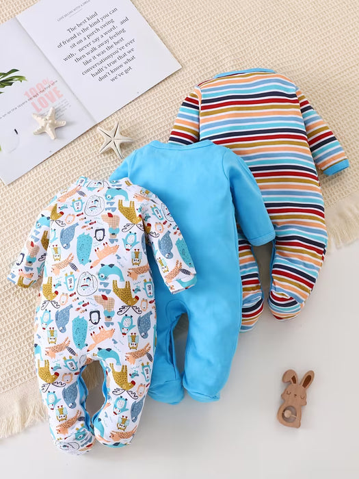 Conjunto de 3 piezas aleatorias de mameluco para niño