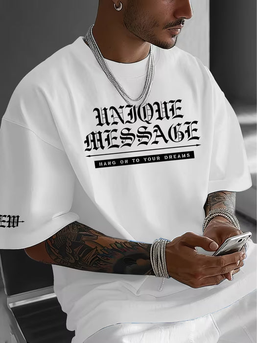 Camiseta Casual Estampada para Hombre - Cuello Redondo Cómodo