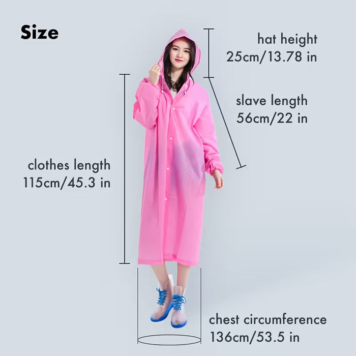 1pc Ropa de Lluvia Reutilizable Impermeable Elegante unisex, Poncho Grueso para Adultos
